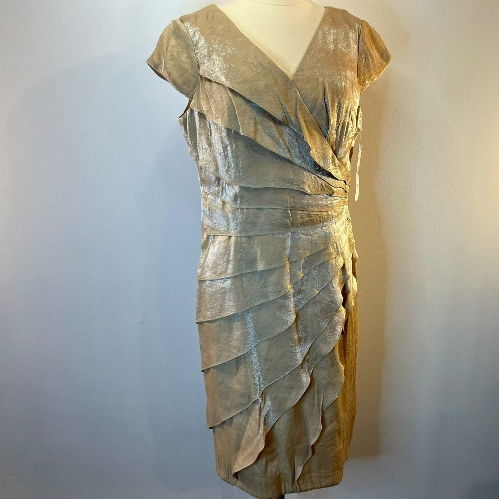 LONDON STYLE Women's Sand Tiered Formal Dress - Size 14 - NWT $100